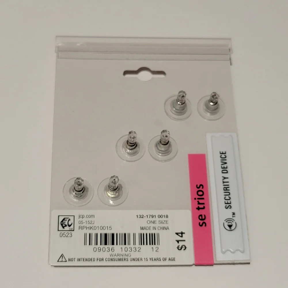 3 Pairs of Mixit Cubic Zircon Stud Earrings - Picture 8 of 8